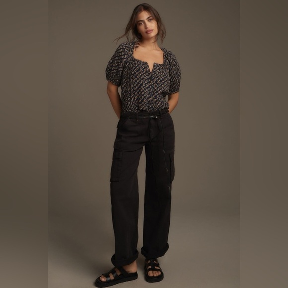 NWT Size XS (P2P 19.5") - Pilcro Puff-Sleeve Gauze Blouse (100% Cotton) - Picture 5 of 16